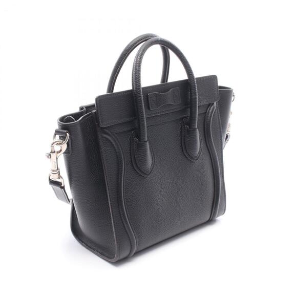 Celine Luggage Nano Shopper Handbag, Leather, Women's, Black - Picture 2 of 6